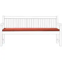 Beliani Auflage für Gartenbank 180 cm Dunkelrot Stoff 169 x 50 x 5 cm mit Befestigungsbändern und Reißverschluss Gartenausstattung Sitzkissen