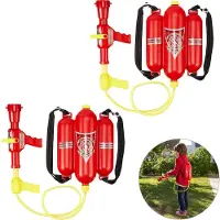 Relaxdays 2 x Feuerwehr Wasserspritze Kinder Gelb,Rot,Schwarz