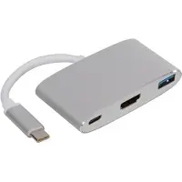 Velleman USB 3.1 Typ C Kabel zu HDMI + USB 3.0 A + USB Typ C