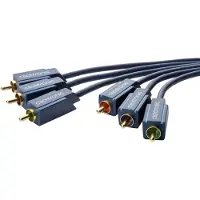 ClickTronic 10m YUV Component, 10 m, 3 x RCA, Gold, Blau, Männlich/Männlich