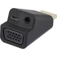 Renkforce RF-4149768 HDMI / VGA Adapter [1x HDMI-Stecker - 1x VGA-Buchse, Klinkenbuchse 3.5 mm] Schwarz