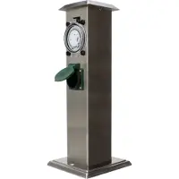 Kopp Energiesäule 2 Steckdosen Edelstahl Zeitschaltuhr IP44