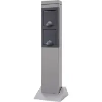REV Steckdosensäule außen 2fach Aluminium