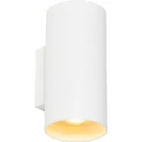 QAZQA - Design Wandleuchte Weiß Rund 2-flammig-Lichter - Sab I Wohnzimmer I Schlafzimmer I Up & Down - Aluminium Zylinder - LED geeignet GU10