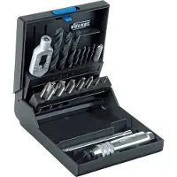 Volkel Kurze Maschinengewindebohrer-Set P.K.25, M3 - 12, mit Werkzeughalter, 16-teilig