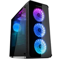 NOX Hummer TGX, Tower, PC, Schwarz, ATX, EATX, ITX, Mini-ATX, SPCC, Gehärtetes Glas, Gaming