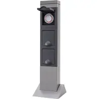 REV REV-Ritter Gartensteckdose Steel, feste Montage, 2-fach, aus Metall, für außen, ohne Zuleitung