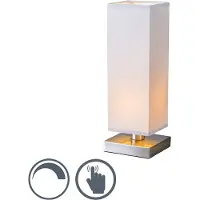 TRIO Tischleuchte Tower Touch Stahl mit Grau