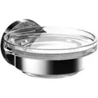 Emco round Seifenhalter, Schale aus Kristallglas, 433000100, Farbe: Chrom