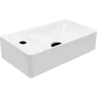 Aloni Design Waschtisch Gästebad Kleines Washbecken Handwaschbecken Hahnloch Links