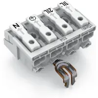 Wago 294-5224 Netzanschlussklemme mit PE-Rastkontakt mit RastfüÃen 1/L-2/L-PE-N