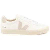 Veja Campo Herren Schnürung Chromefree Leder Turnschuhe Weiß Grau – 9 Großbritannien - 43 EU - 10 US / Weiß grau