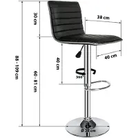 TecTake 2er Set Barhocker Johannes Sitzhöhe 60 - 81 cm