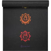 Gaiam Yoga Matte schwarz mit Chakra 6 mm