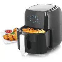 Emerio Heißluftfritteuse, Airfryer, Smart Fryer, DIGITAL, Frittieren ohne Öl, leicht zu reinigen, 5.5 Liter Volumen, 1400 Watt, BPA frei, AF-123544, 5.5 Liter, Schwarz
