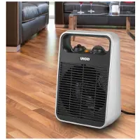Unold 86106 Heizlüfter Handle - Schwarz/Silber, 1000 Watt, 4 Stufen-Schalter, Ventilatorfunktion, Warmluft, Heißluft, leicht und leise, Tragegriff