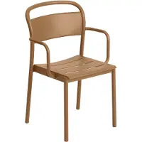 Muuto Linear Steel Esstischstuhl mit Armlehne Burnt Orange