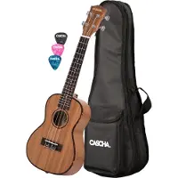 Cascha Premium Konzert Mahagoni Linkshänder Ukulele Set
