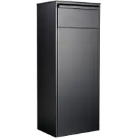 Allux Paketbriefkasten 800 Parcel RS, schwarz, 39 x 98 x 28 cm, Rukoschloss, Entnahme hinten