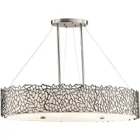 Elstead Lighting Elstead Silver Coral Hängeleuchte E27 4-fach 18cm Oval Klassisches Zinn