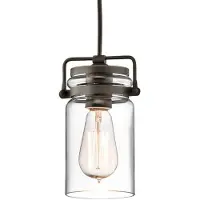 Kichler Brinley Zeitgenössische Aufhängung Stahl Bronze Antikes Glas 1 Licht E27