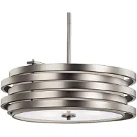 Elstead Lighting Elstead Roswell Hängeleuchte E27 3-fach 18cm Nickel gebürstet