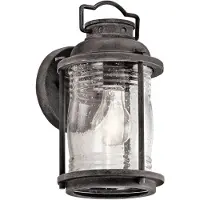 Kichler Elstead Ashland Bay Außen-Wandleuchte E27 28cm Verwittertes Zink IP44