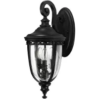 Elstead Lighting Elstead English Bridle Außen-Wandleuchte E14 3-fach 50cm Schwarz IP44
