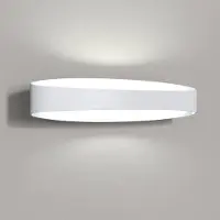 Zafferano Moderne LED-Wandleuchte Bridge aus mattweißem Aluminium, 18 W, 3000 K, elegantes Design für die Innenbeleuchtung, Abmessungen 44 x 10 x 11 cm