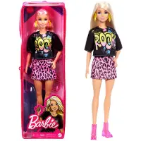 Barbie Fashionistas Puppe im rockigen T-Shirt und Rock, Anziehpuppe