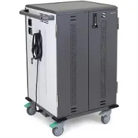 Ergotron Mobiler Ladewagen YES35, bis zu 36 Tablets & Chromebooks oder 24 Laptops bis 14", verstellbare Gestelle, B 640 x T 730 x H 1060 mm