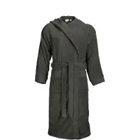 The One Towelling Unisex Bathrobe Hooded Bademantel T1-BH anthracite S/M