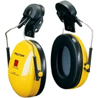 3M PELTOR Optime I Kapselgehörschutz, Helmbefestigung, gelb, mit Helmadapter P3A, "verschraubbar", SNR = 26 dB, H510P3A