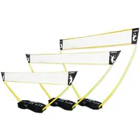 Hammer Sport Hammer 3in1 Net Set for Volleyball, Badminton and Tennis, Black/Yellow