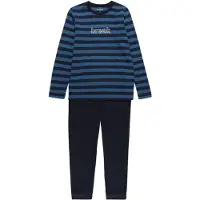 Schiesser Langer Schlafanzug Jungen Jersey blau bedruckt, 140 519915-0001-01400