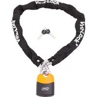 Vinz Fogo Kettenschloss | Kette Locker Schloß | Kettenschloss motorradschloss Rollerschloss E-Bike Schloss | 120 - 150 - 200 cm x ø10mm (200cm)