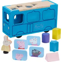 Alltoys Peppa Wutz Holz Spielzeug - Schulbus (mit Figuren & Accessoires) Spielzeugauto