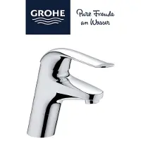GROHE Euroeco Special Einhand-Waschtischbatterie, Ausladung 129mm, ohne Ablaufgarnitur, 32765000