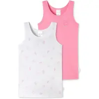 Schiesser Unterhemden 2er-Pack Basic Kids in pink/weiß | Gr.: 128
