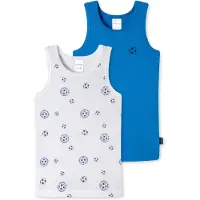 Schiesser Unterhemden 2er-Pack Basic Kids in weiß/blau | Gr.: 104