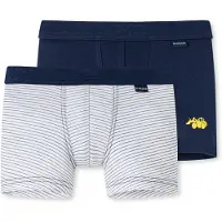 Schiesser Retroshorts 2er-Pack Basic Kids in blau/weiß | Gr.: 92