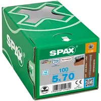 Spax TERRASSE A2 ZYLINDERKOPF T-STAR PLUS T25 FIXIERGEWINDE CUT 100ST 5x70