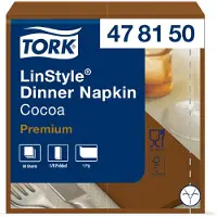 Tork LinStyle Dinnerservietten Kakao, 1/8‐Falz, 40 cm × 39 cm, 12 × 50 Serviett...