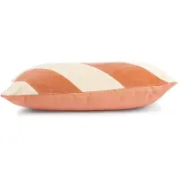 HK Living Gestreiftes Kissen Samt Pfirsich/Creme 40x60 cm