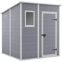 Keter Manor Pent 6x6 Gartenhaus, Außenmaße: 183cm x 185cm x 200cm, wetterfest