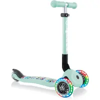 Globber JUNIOR FOLDABLE FANTASY LIGHTS – Tretroller, 120/80 mm, ABEC 5, 3-rädrig, LED-Leuchtrollen, mint-Tribal