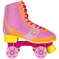Nijdam Rolschaatsen - Chevron - Fuchsia/Oranje/Geel - 35/36
