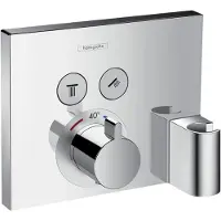 Hansgrohe Thermostat Unterputz ShowerSelect Fertigset 2 Verbraucher Chrom mit Fixfit und Porter