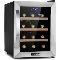 Klarstein Reserva 12 Uno Weinkühlschrank 12 Flaschen 31 Liter Edelstahl Edelstahl
