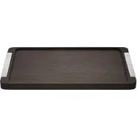 Georg Jensen Tablett Bernadotte Holz & Edelstahl 46 x 28 cm